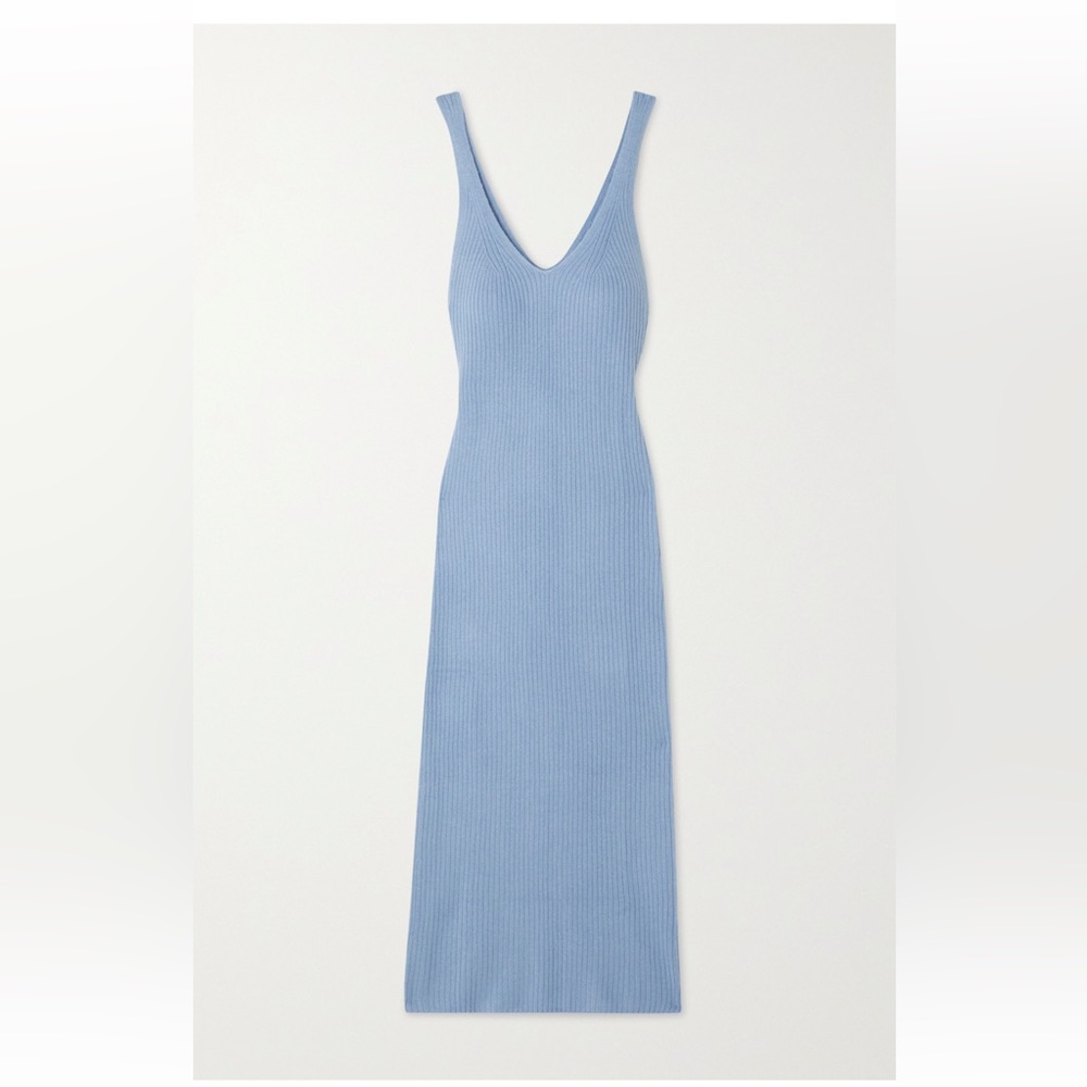 Never-Worn Light Blue Cashmere Midi Dress